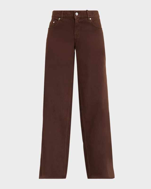 Mid-Rise Wide-Leg Denim Jeans